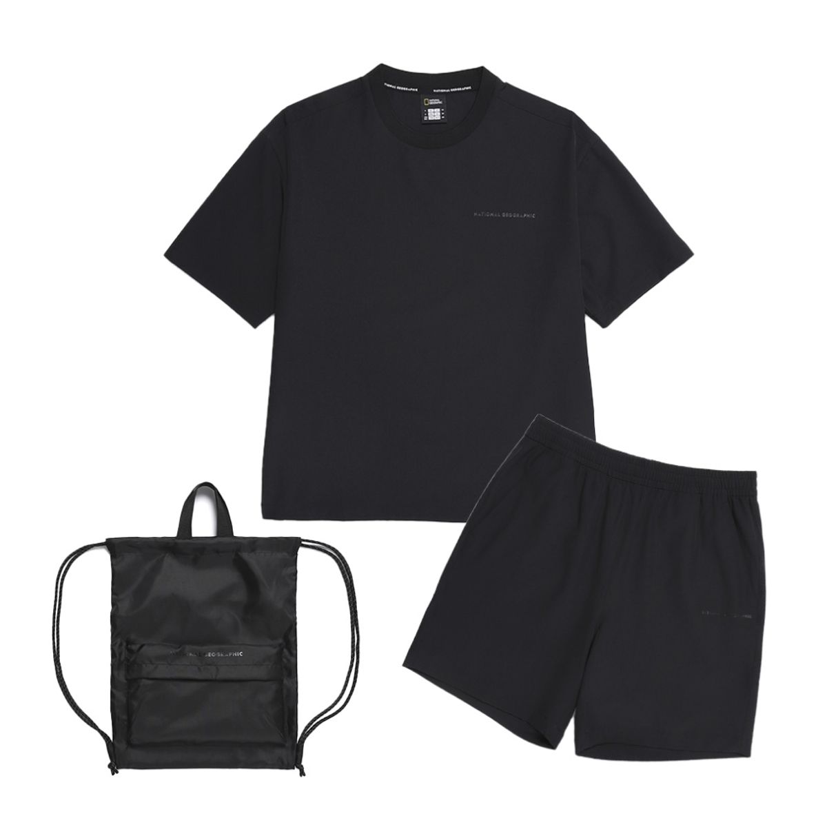 내셔널지오그래픽(NATIONALGEOGRAPHIC) N252UPB900 우븐 반팔+반바지 CARBON BLACK