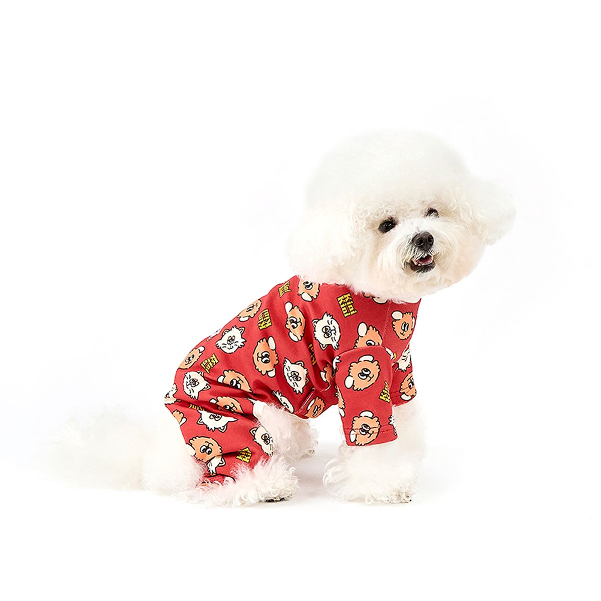 키니키니(KINIKINI) LEKI AND LENI FACE PATTERN ALL IN ONE-RED(올인원)