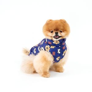 LEKI AND LENI FACE PATTERN PADDING-NAVY(패딩)