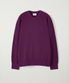 COTTON RIB KNIT CREWNECK - PLUM