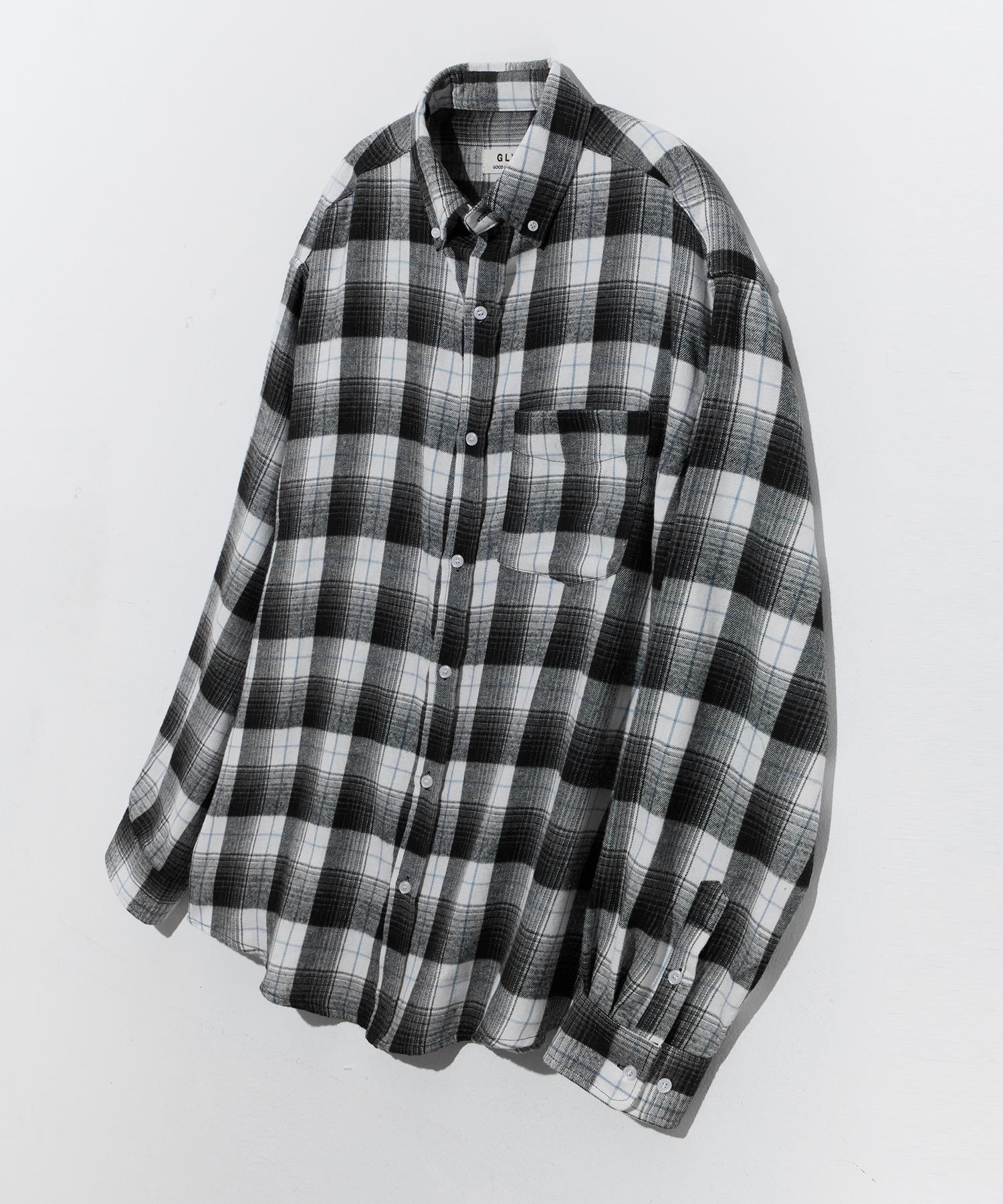 MUSINSA | GLW Oversized Pocket Check Shirt Black