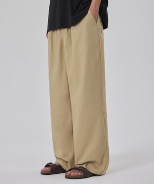 이지 썸머 와이드 팬츠 베이지