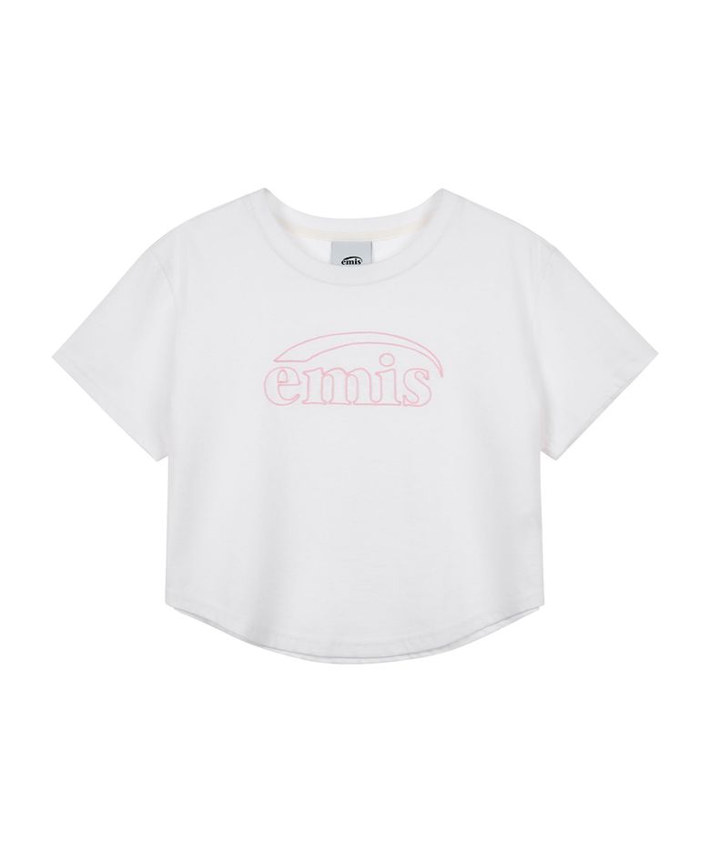 CHAIN STITCH T-SHIRT-WHITE/PINK