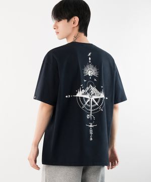 면 16수 오버핏 아트그래픽 반팔티셔츠 (1025)