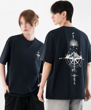 [2PACK] 면 16수 오버핏 아트그래픽 반팔티셔츠 (1025)