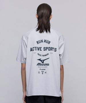 [일꼬르소X미즈노] 런 앤 무브 반팔 티셔츠 그레이시 블루 IETS5E702B1