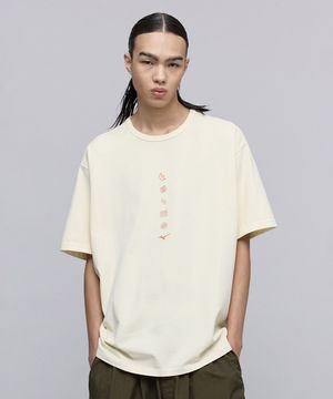 [일꼬르소X미즈노] 에너지 펄스 가먼트다잉 반팔 티셔츠 버터 옐로우 IETS5E704Y1