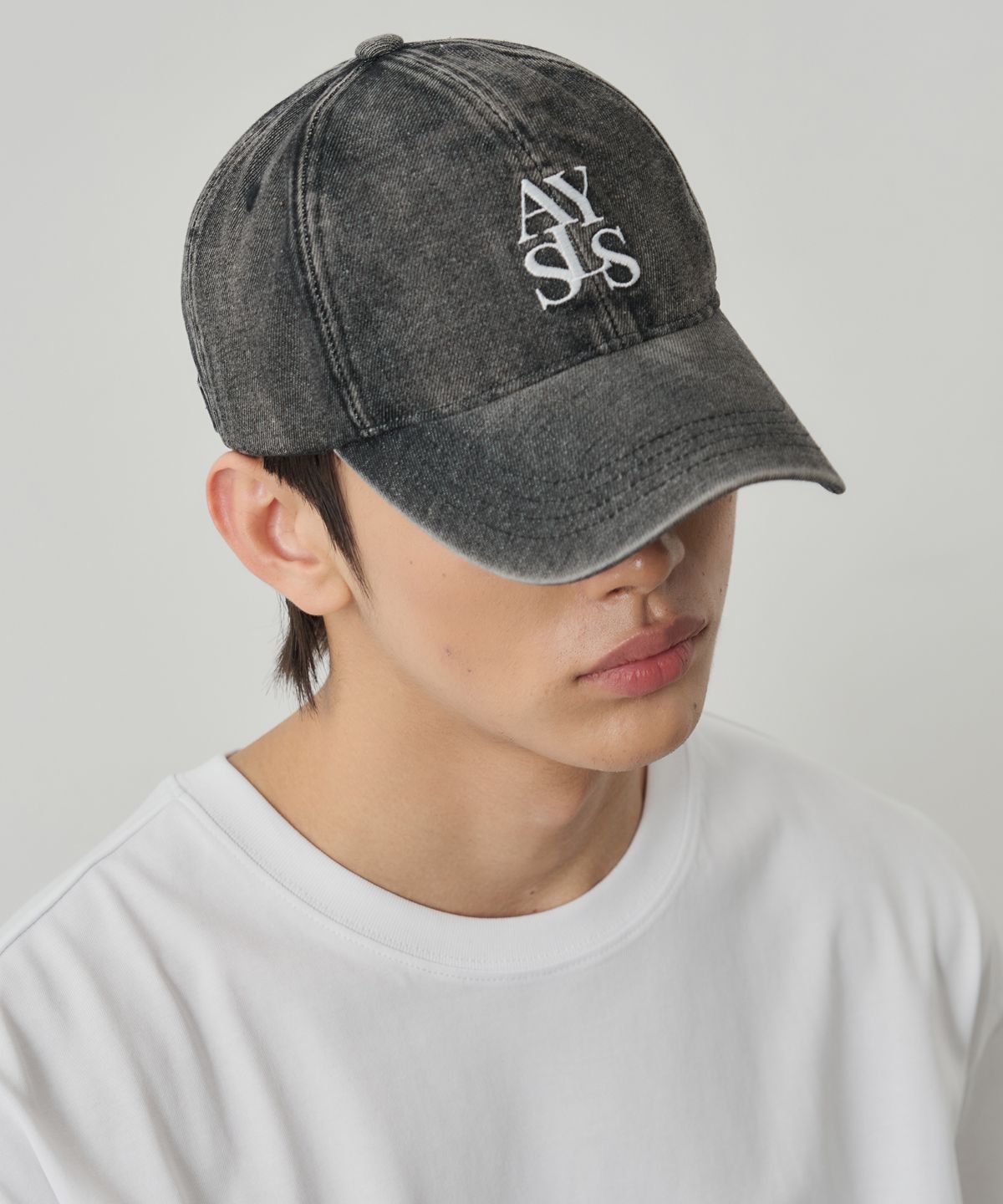 キャップ Signature Square Logo Denim Ball Cap Washed Black MUSINSA公式 | ALYSS Signature Square Logo Denim Ball Cap