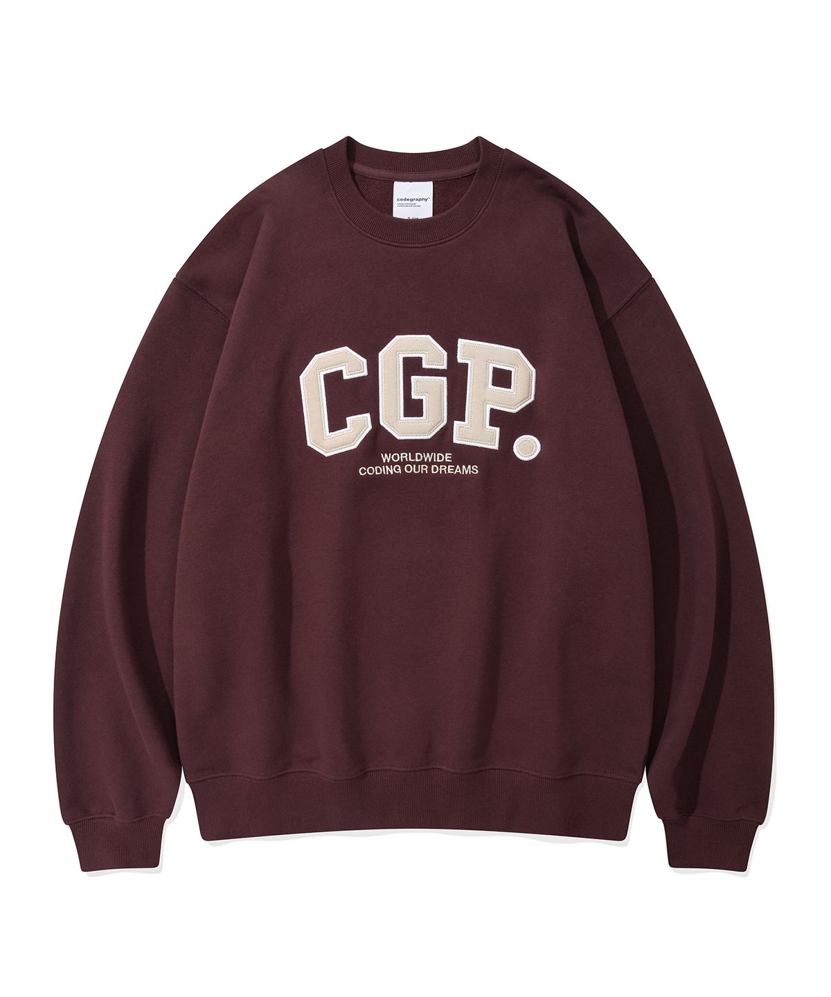 코드그라피(CGP) CGP 아치 로고 맨투맨_버건디