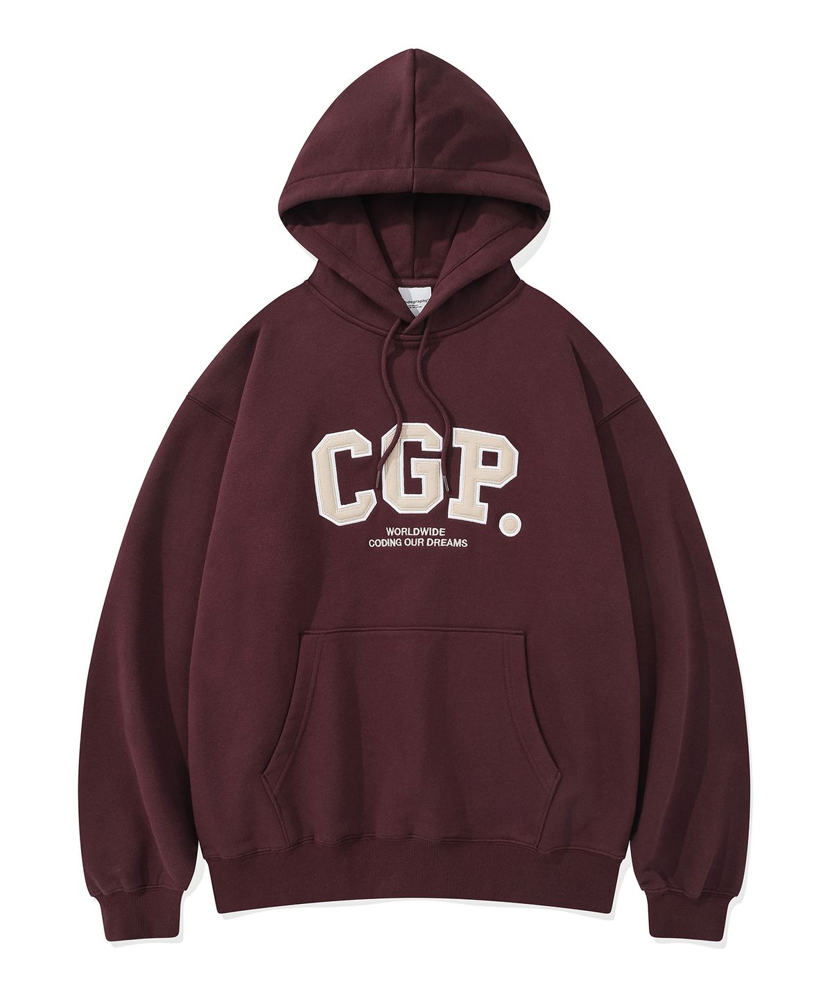 코드그라피(CGP) CGP 아치 로고 후드티_버건디