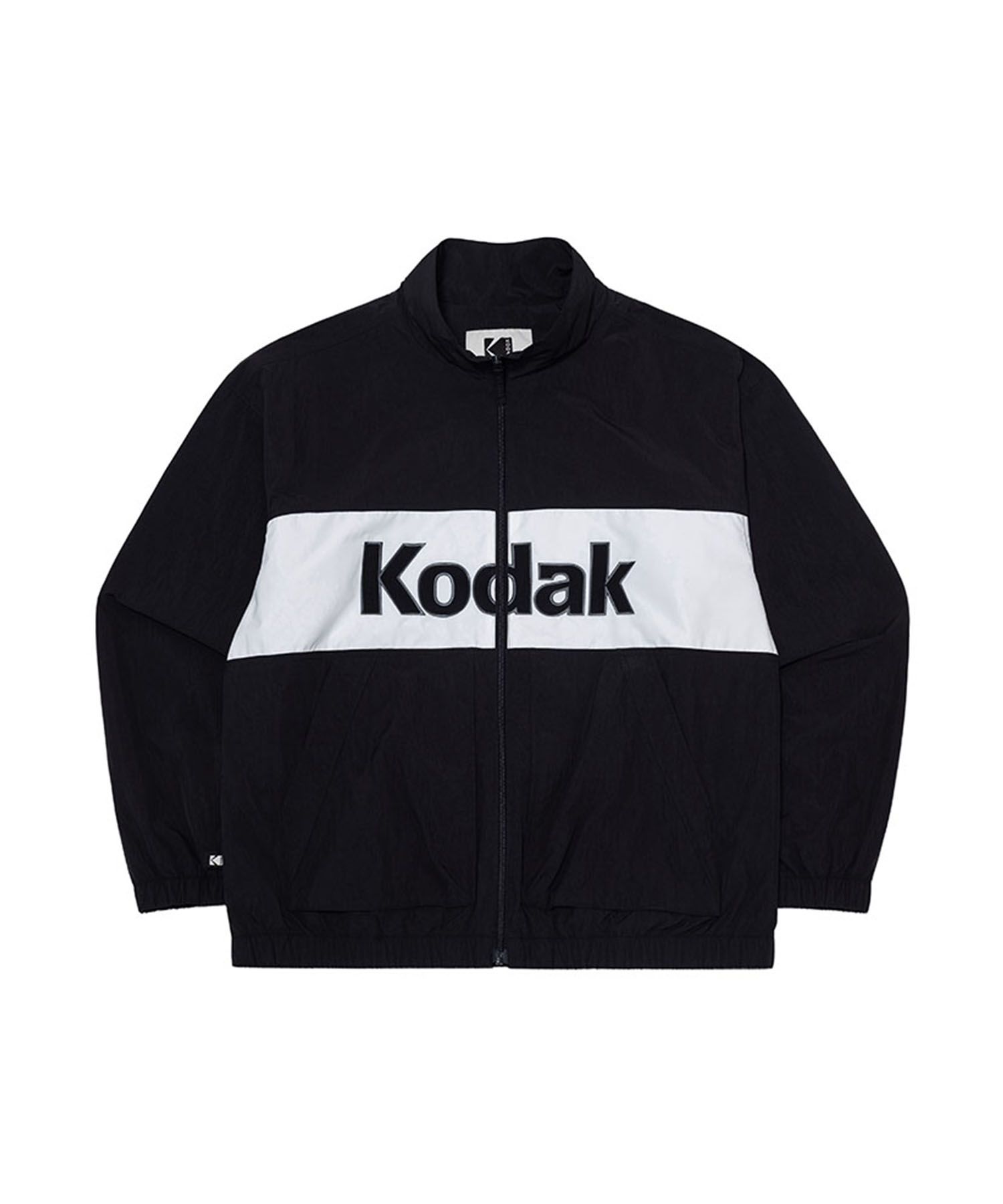 MUSINSA | KODAK Colorblock Woven Big Logo Lining Jacket BLACK