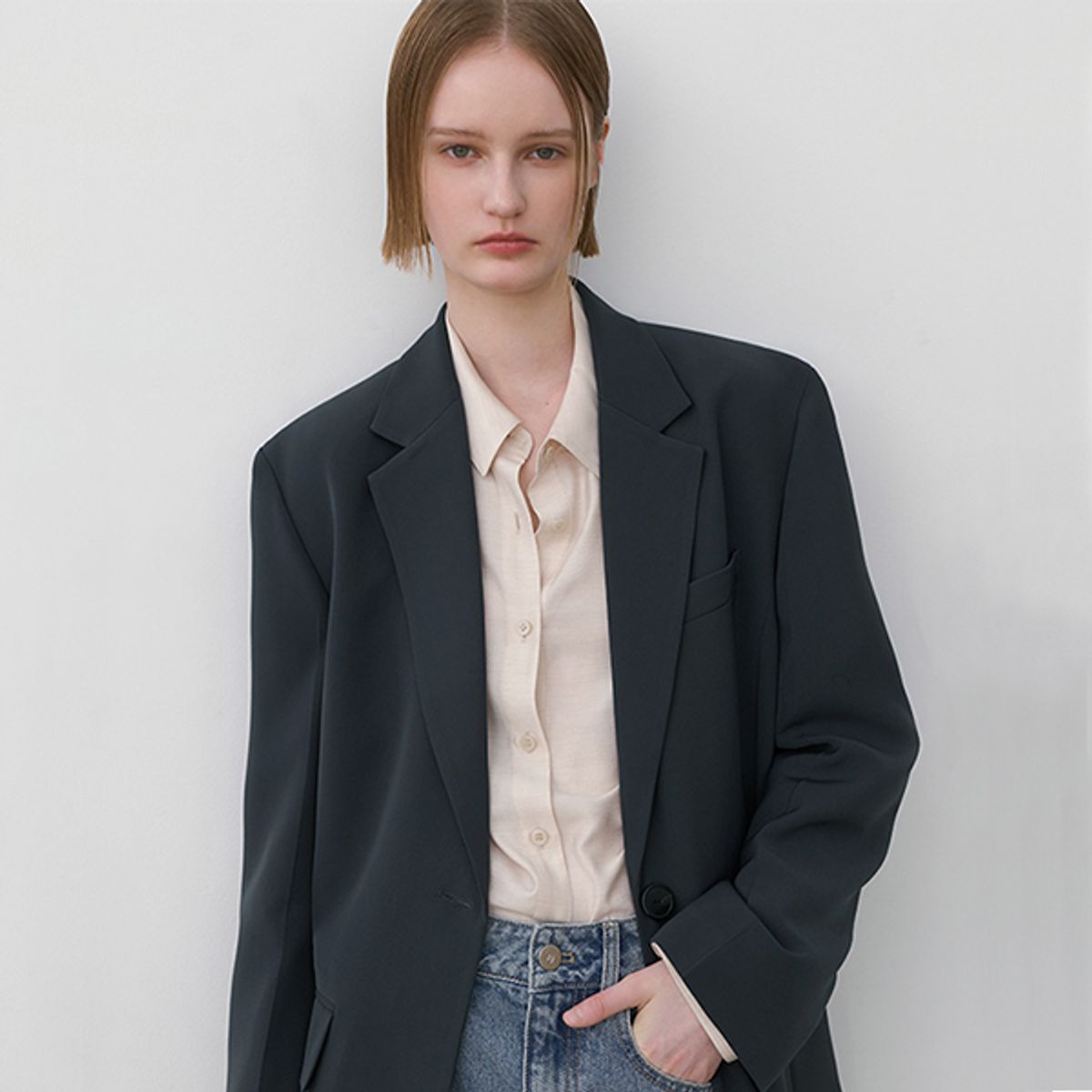 아틀리에 나인(ATELIER NAIN) ESSENTIAL WIDE SET-UP JACKET(JK-3015)