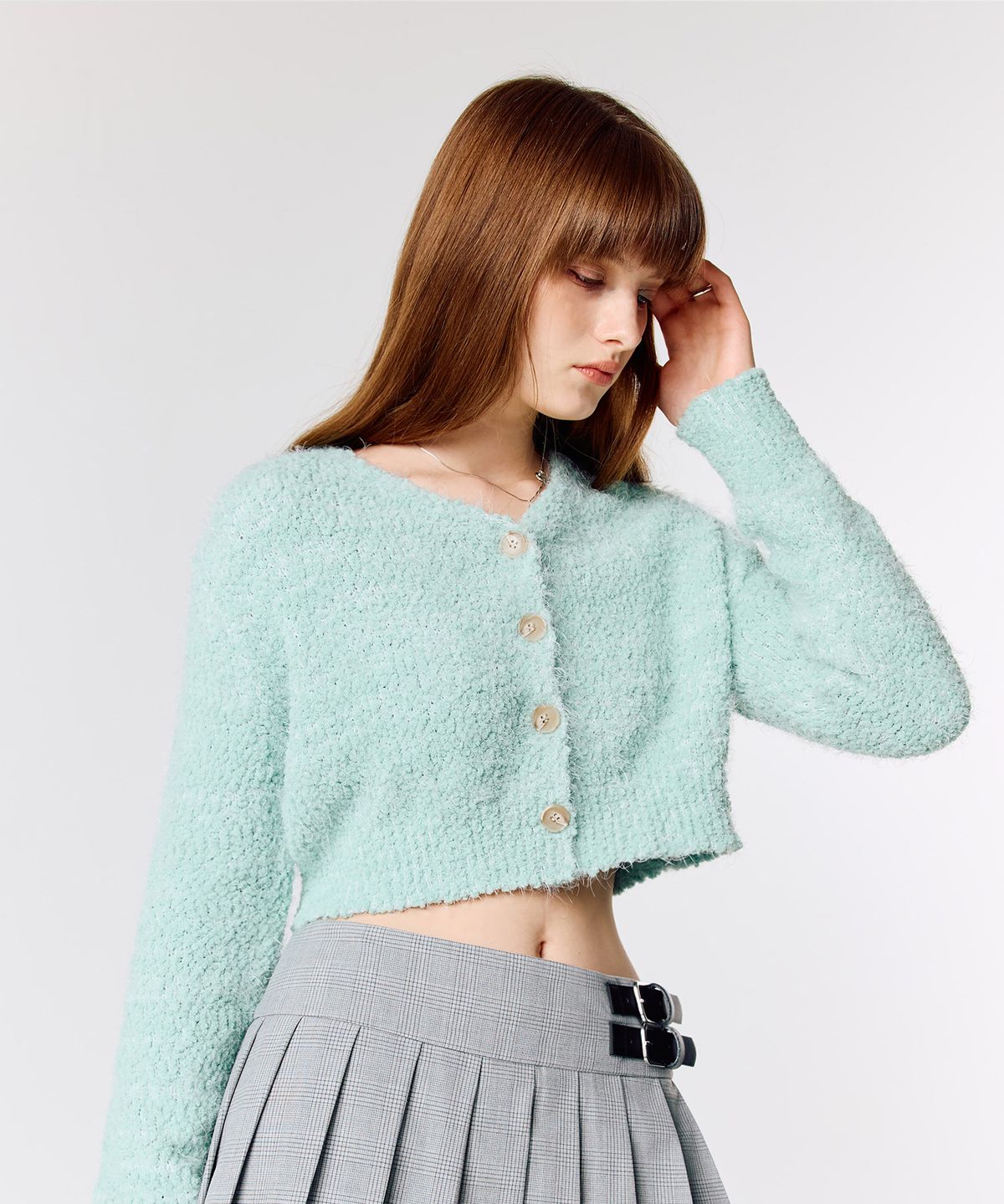 라티젠(LARTIGENT) L15 POPCORN CARDIGAN(MINT)