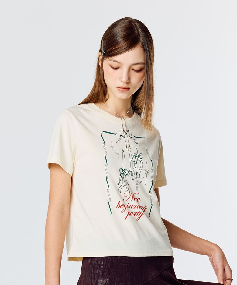 L15 PARTY INVITATION T-SHIRT(CREAM)