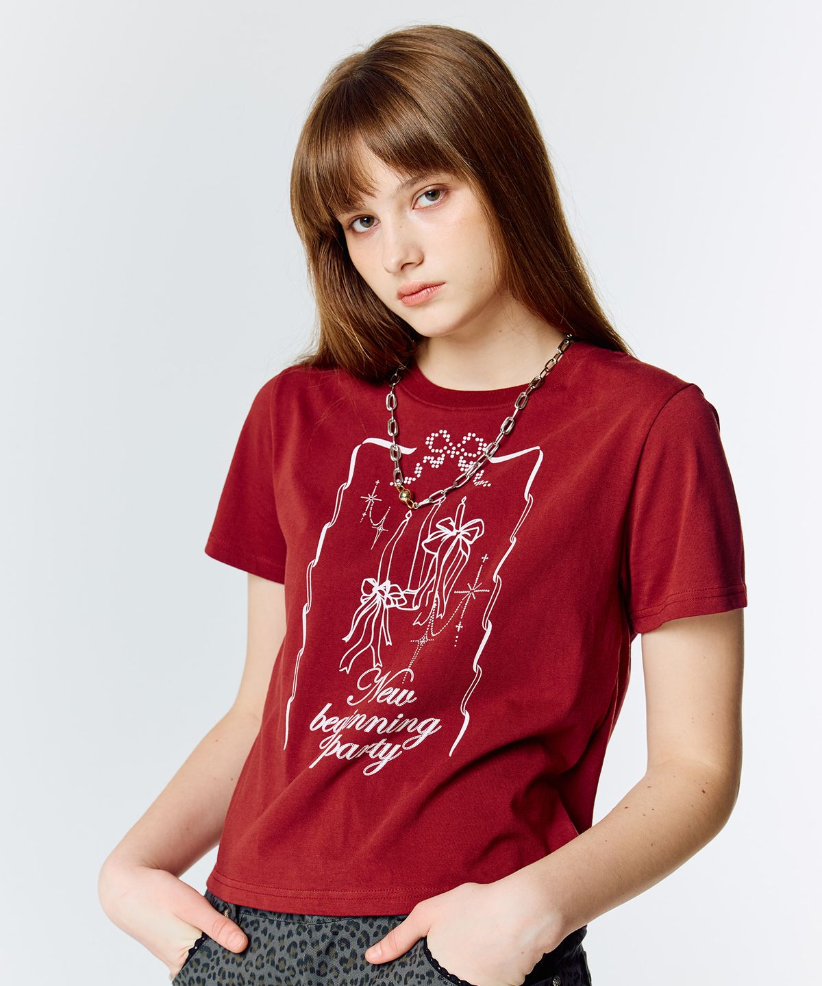 라티젠(LARTIGENT) L15 PARTY INVITATION T-SHIRT(WINE)