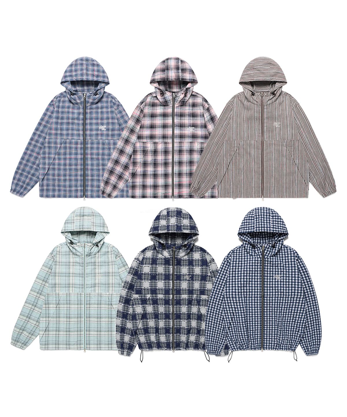 카비시(CAVISH) HOODED CHECK WIND BREAKER 6colors(CV2FSUB962A)