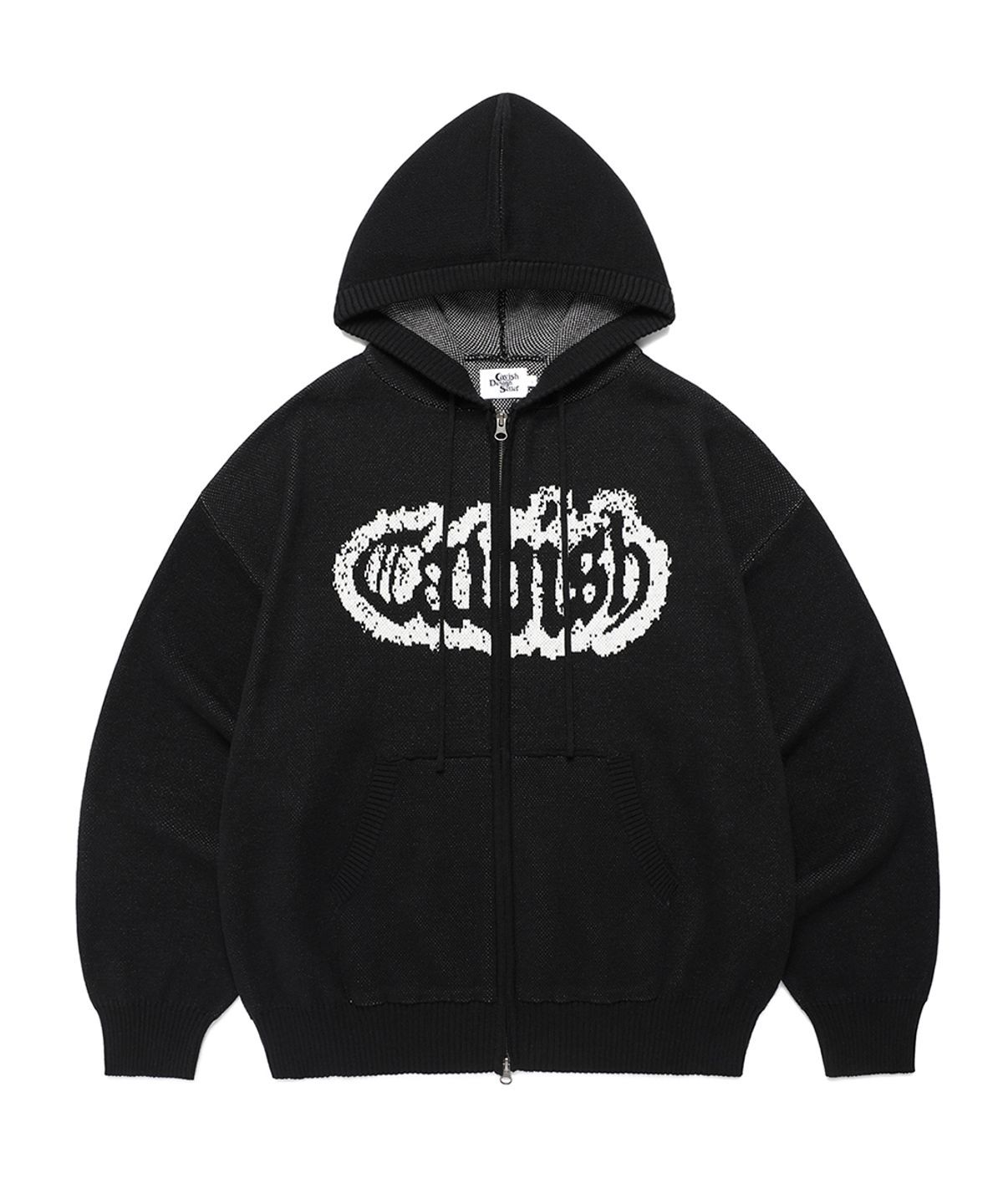 카비시(CAVISH) RUGGED KNIT ZIP UP HOODIE BLACK(CV2FSUK680A)