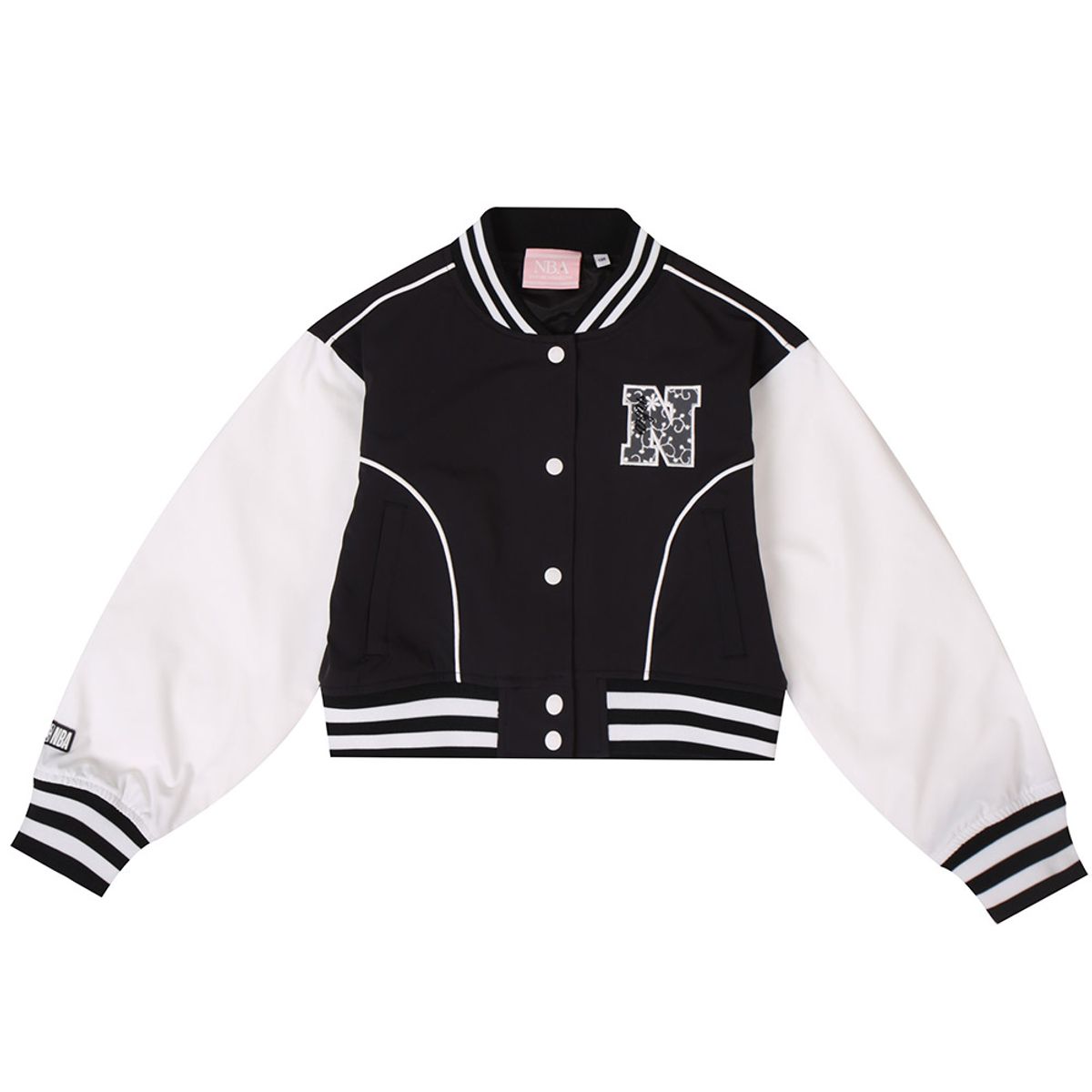 엔비에이 키즈(NBA KIDS) 여아 크롭 바시티 점퍼(K251JP610P) 블랙