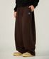 클래식 로고 사이드턱 와이드 스웨트 팬츠 [브라운]