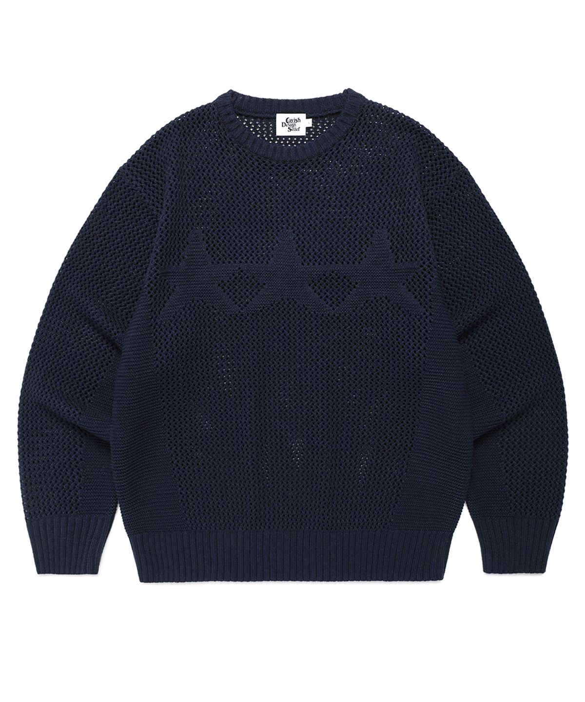 카비시(CAVISH) MESH STAR KNIT SWEATER NAVY(CV2FSUK601A)
