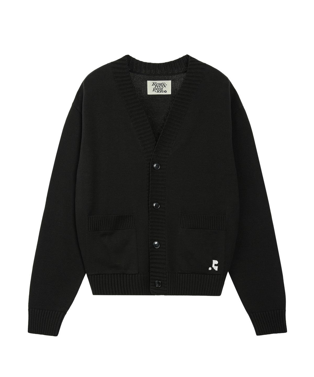레스트앤레크레이션(REST&RECREATION) V-NECK KNIT CARDIGAN - BLACK
