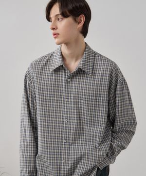 해밀턴 미니멀 체크 셔츠 [BLUE]