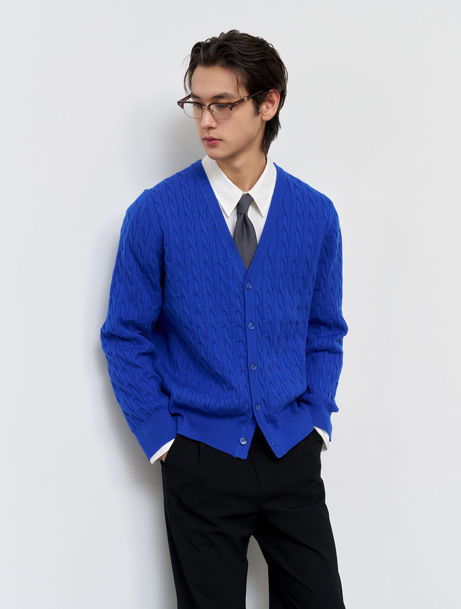 ★GENERAL IDEA★ MAN Essential Minimal Cable V-Neck Cardigan MUSINSA | GENERAL IDEA MAN Essential Minimal Cable V-Neck