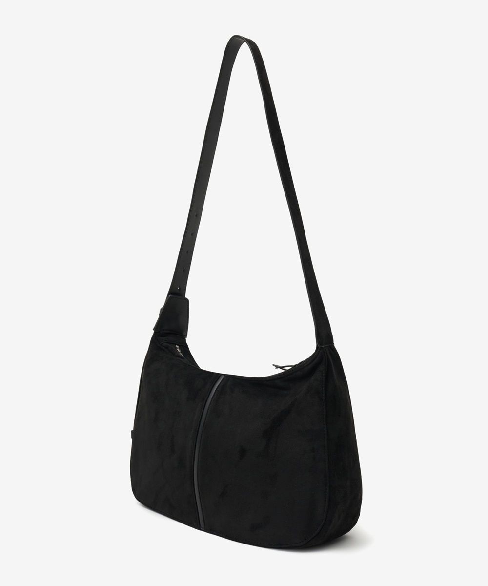 MUSINSA | MINAV Margaret Suede Crossbody Bag [Black]