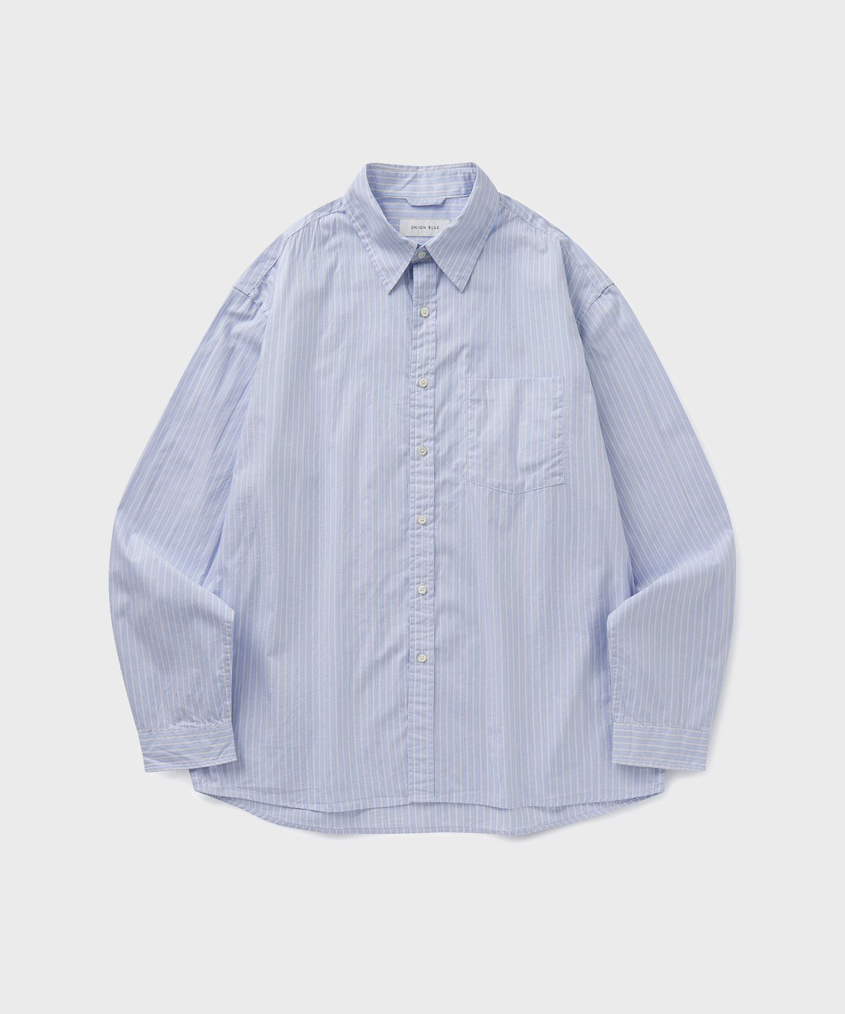 유니온블루(UNION BLUE) EDITOR STRIPE SHIRT [BLUE/GRAY]