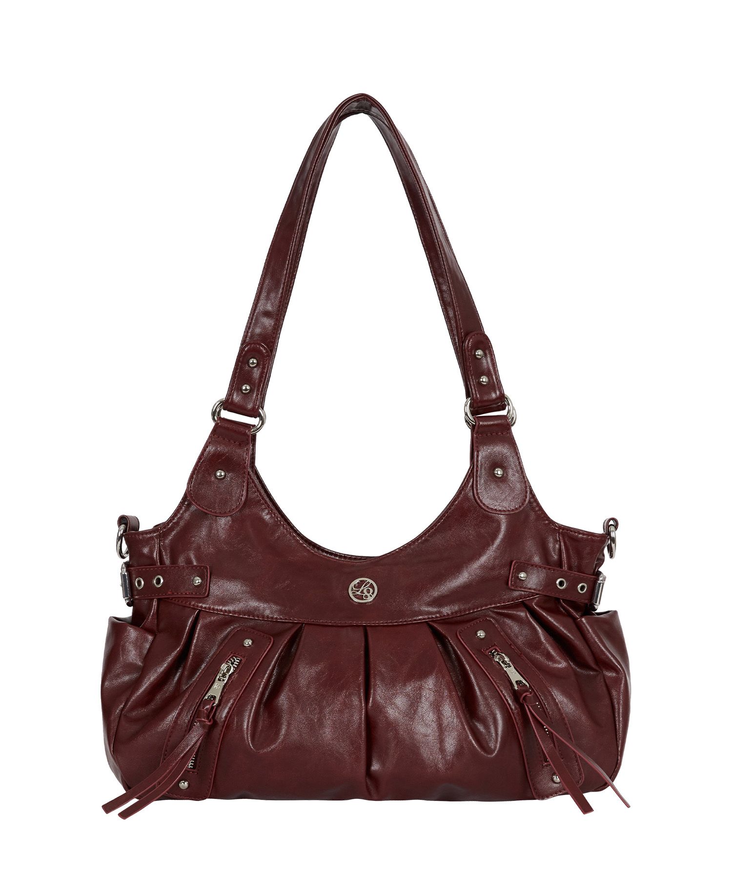 MUSINSA | ILLIGO Amber Buckle Shoulder Bag Burgundy