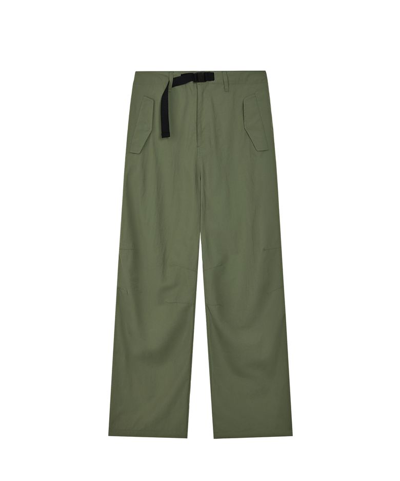NYLON PARACHUTE PANTS - OLIVE