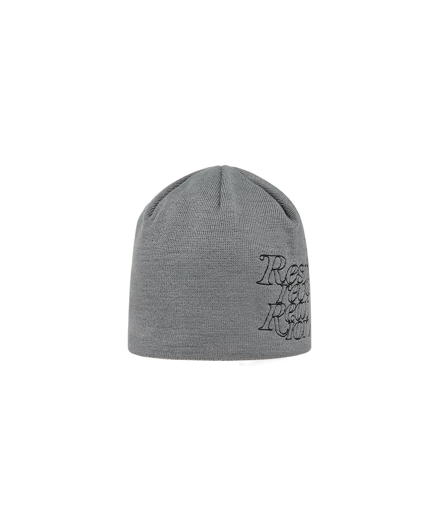 MUSINSA | REST&RECREATION STITCH LOGO BEANIE - CHARCOAL