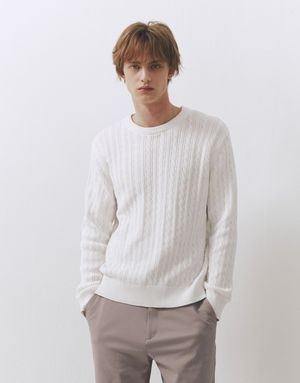 케이블 크루넥 니트 스웨터 10055509/055509 [2color]