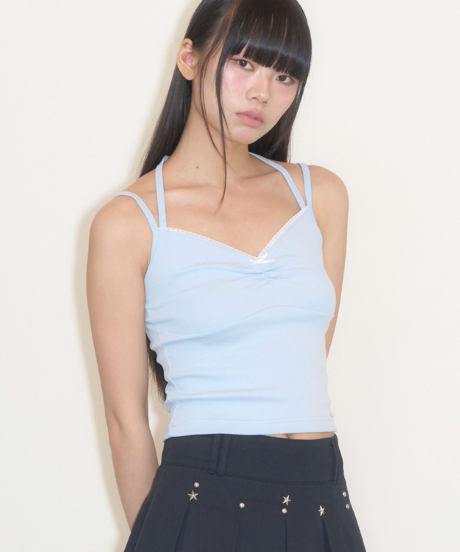 Tシャツ・カットソー ILLIGO Ribbon Halter Sleeveless Blue MUSINSA | ILLIGO Ribbon Halter Sleeveless Blue