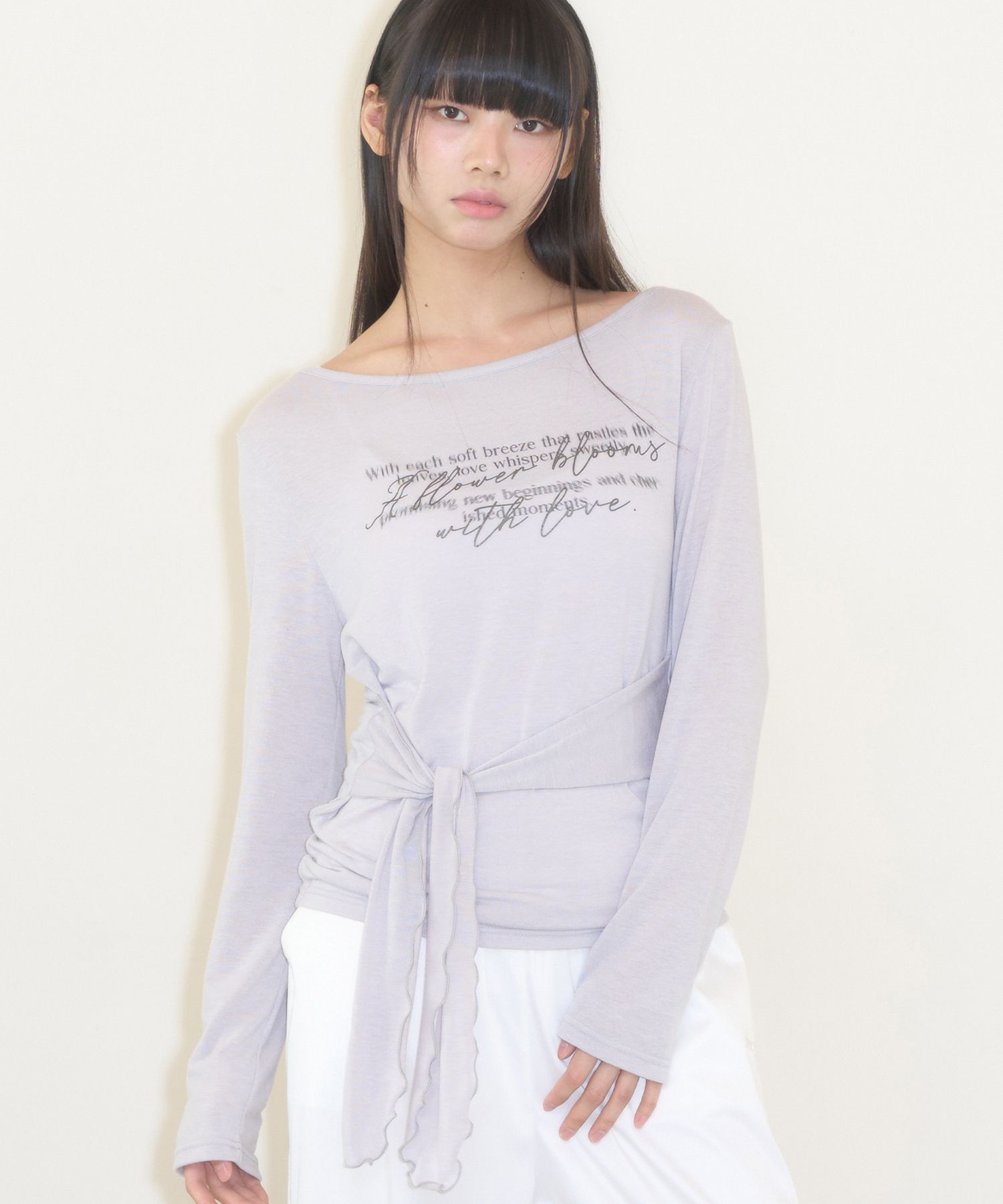 ◇ILLIGO◇ Lettering Tie Long Sleeve White MUSINSA | ILLIGO Lettering tie long sleeve white