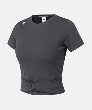 우먼스 캡내장 슬림핏 반팔 티셔츠 차콜 그레이(SQ122PTS13)