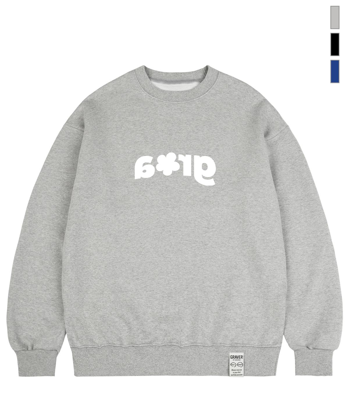 그레이버(GRAVER) [UNISEX]GRAR 실루엣 플라워 맨투맨_3color
