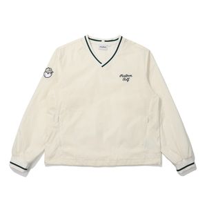 브이넥 컬러 블럭 피스테 IVORY (WOMAN)