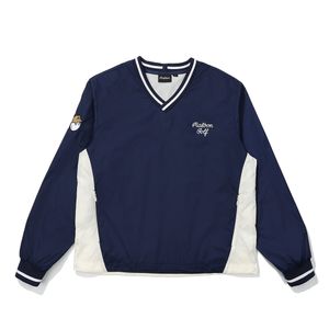 브이넥 컬러 블럭 피스테 NAVY (WOMAN)