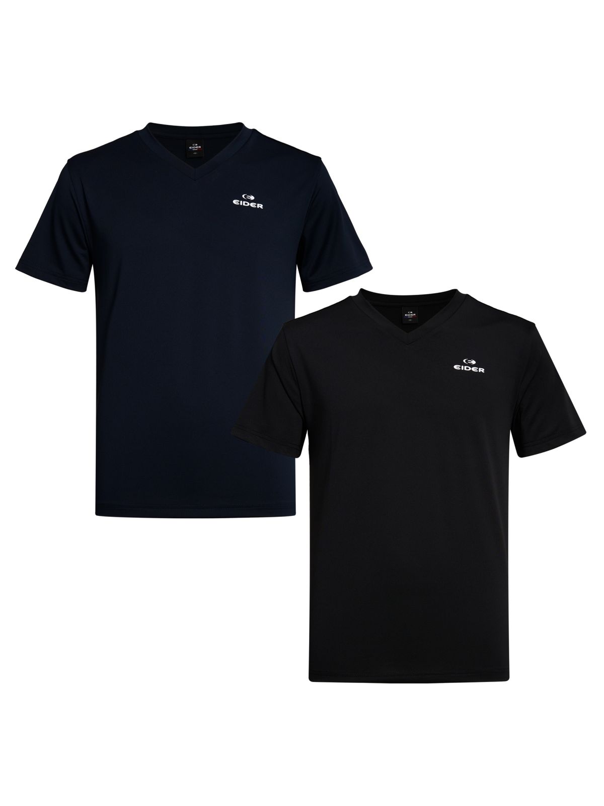 아이더(EIDER) POP 남성 2PACK 반팔 브이넥 티셔츠_Black