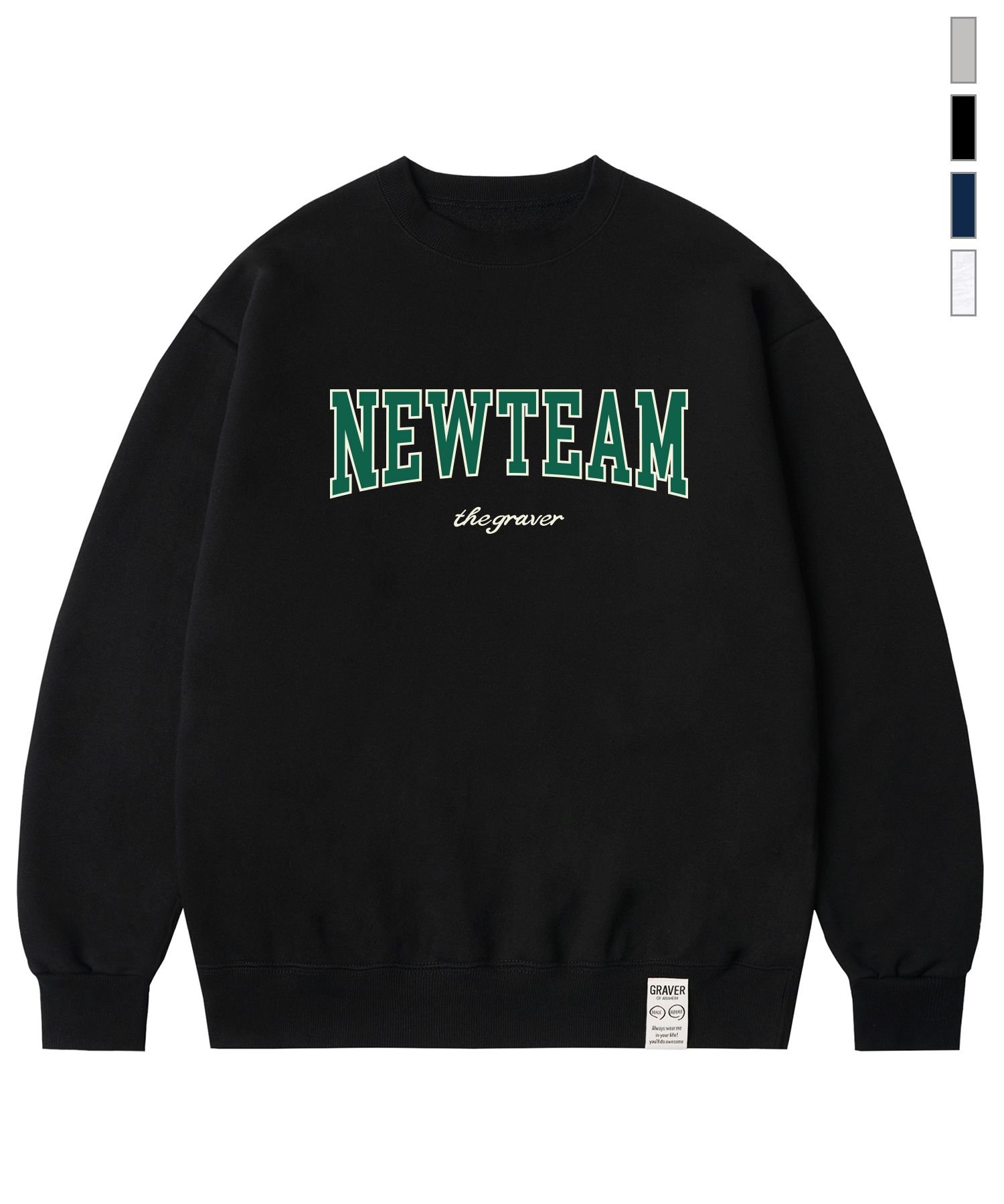 【GRAVER】25SS★ NEW-TEAM Printing Sweatshirt MUSINSA | GRAVER [UNISEX]NEW-TEAM Printing Man to Man_4color