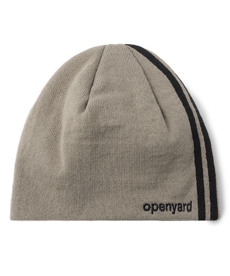 LINED LOGO BEANIE - SAND