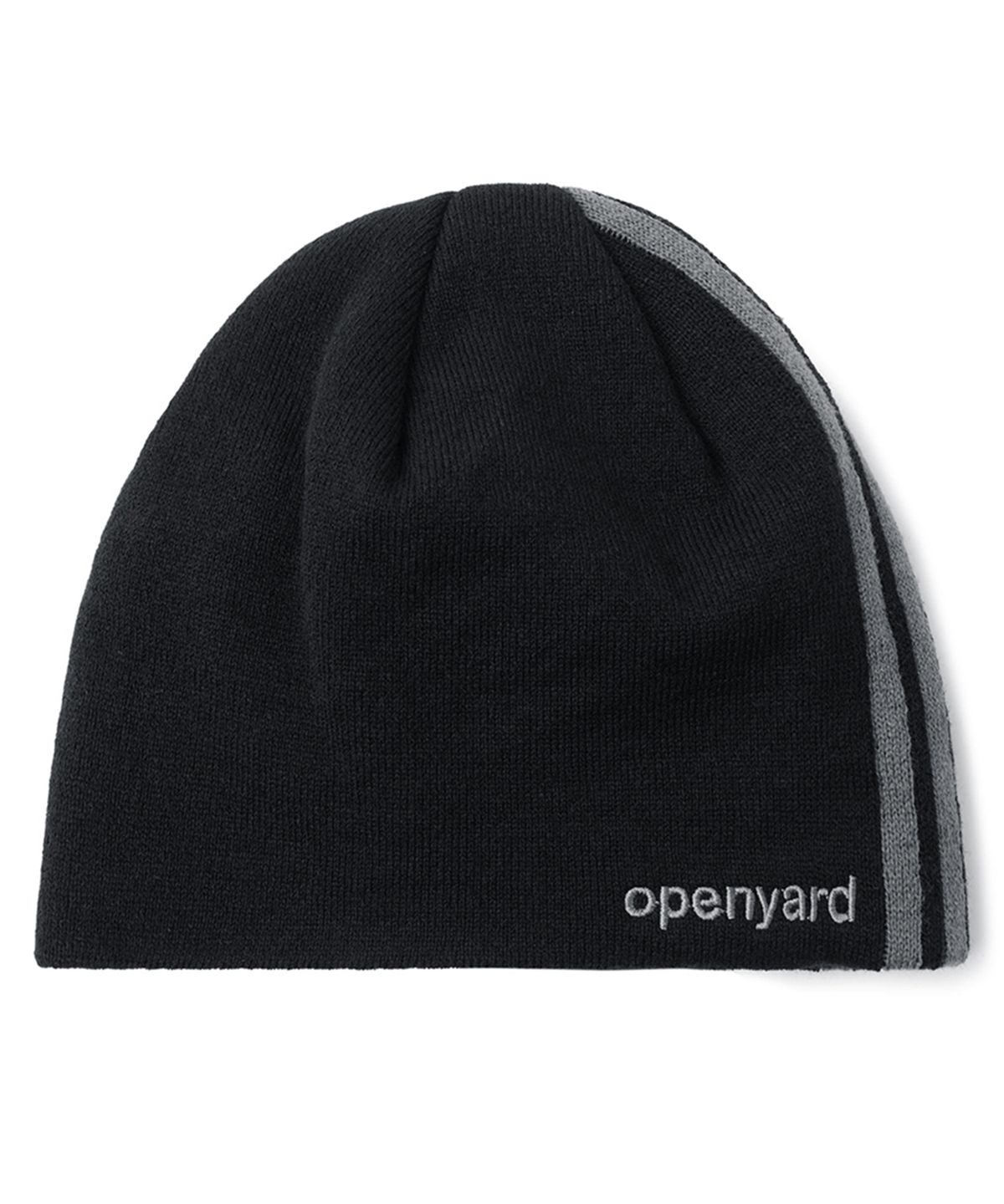오픈야드(오와이)(OPENYARD(OY)) LINED LOGO BEANIE - BLACK