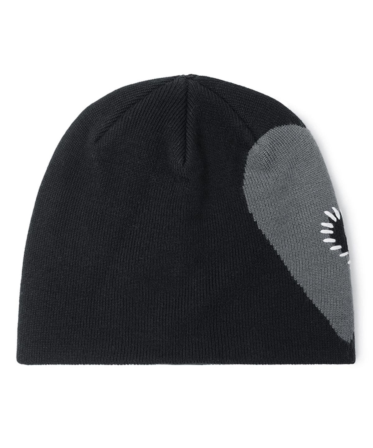 오픈야드(오와이)(OPENYARD(OY)) STITCHED HEART BEANIE - BLACK