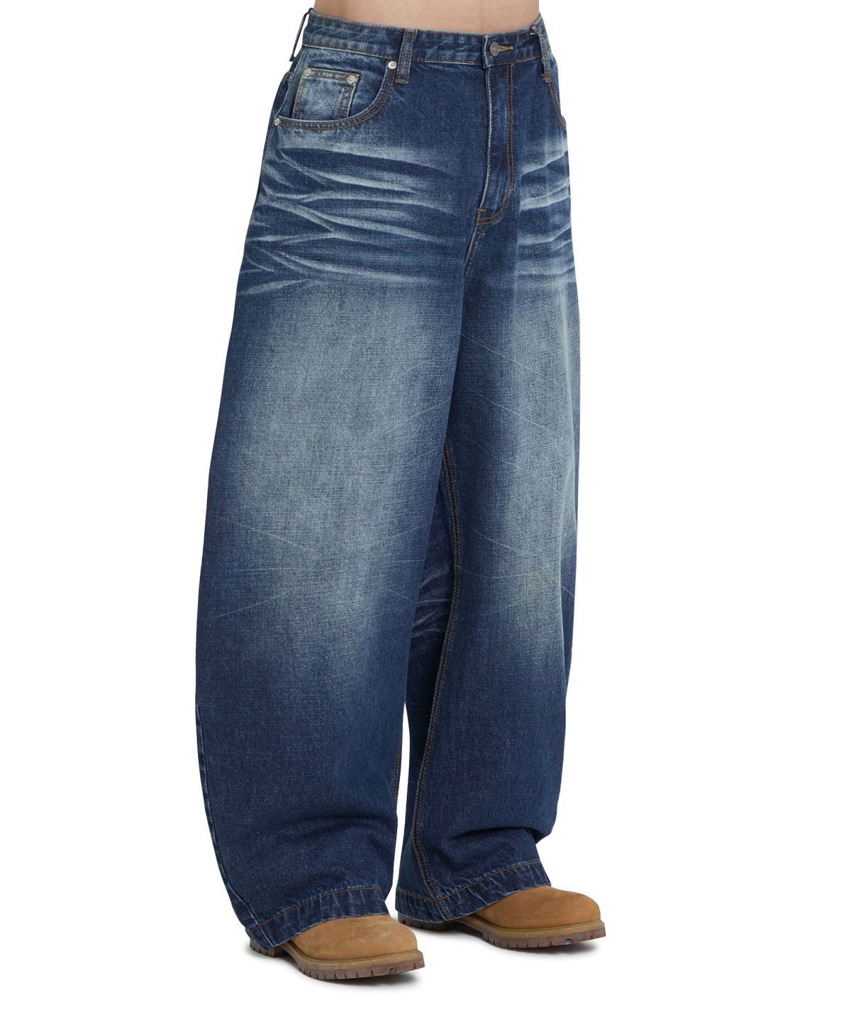 오픈야드(오와이)(OPENYARD(OY)) WIDE VOLUME PANTS - MID BLUE