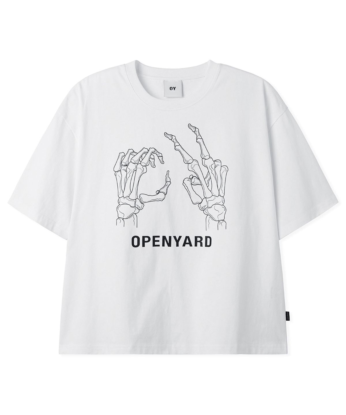 오픈야드(오와이)(OPENYARD(OY)) BONE HAND CROPPED TEE - WHITE