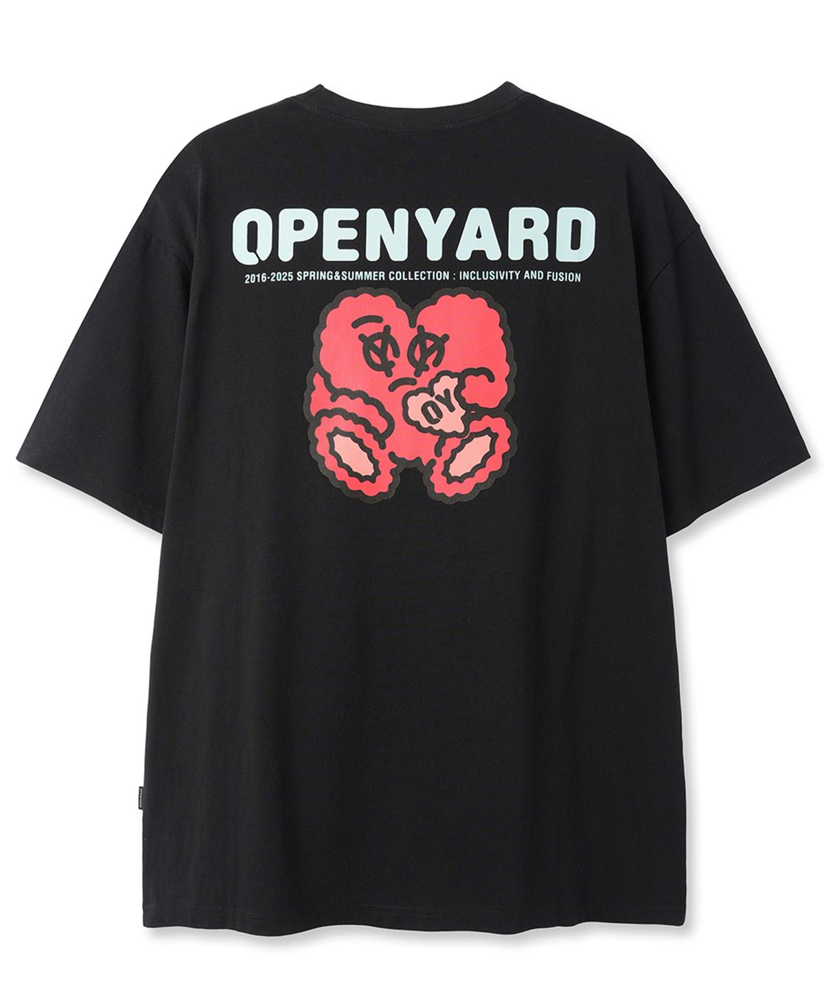 오픈야드(오와이)(OPENYARD(OY)) BOUCLE HEART TEE - BLACK