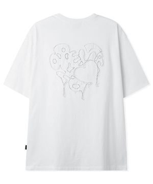 EMBROIDERED HEART TEE - WHITE