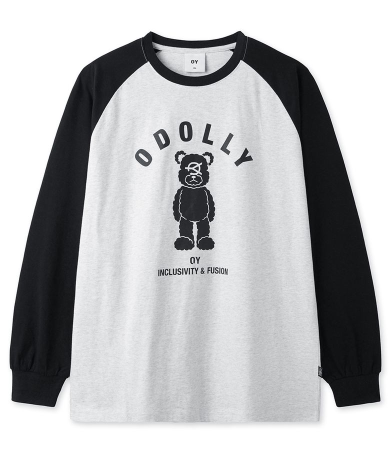 ODOLLY RAGLAN L/S TEE - LIGHT MELANGE