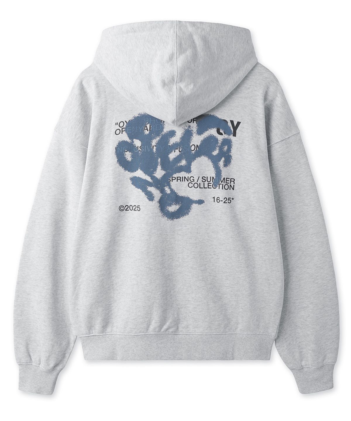 오픈야드(오와이)(OPENYARD(OY)) HEART GRAFFITI SPRAY HOODIE ZIP UP - LIGHT MELANGE